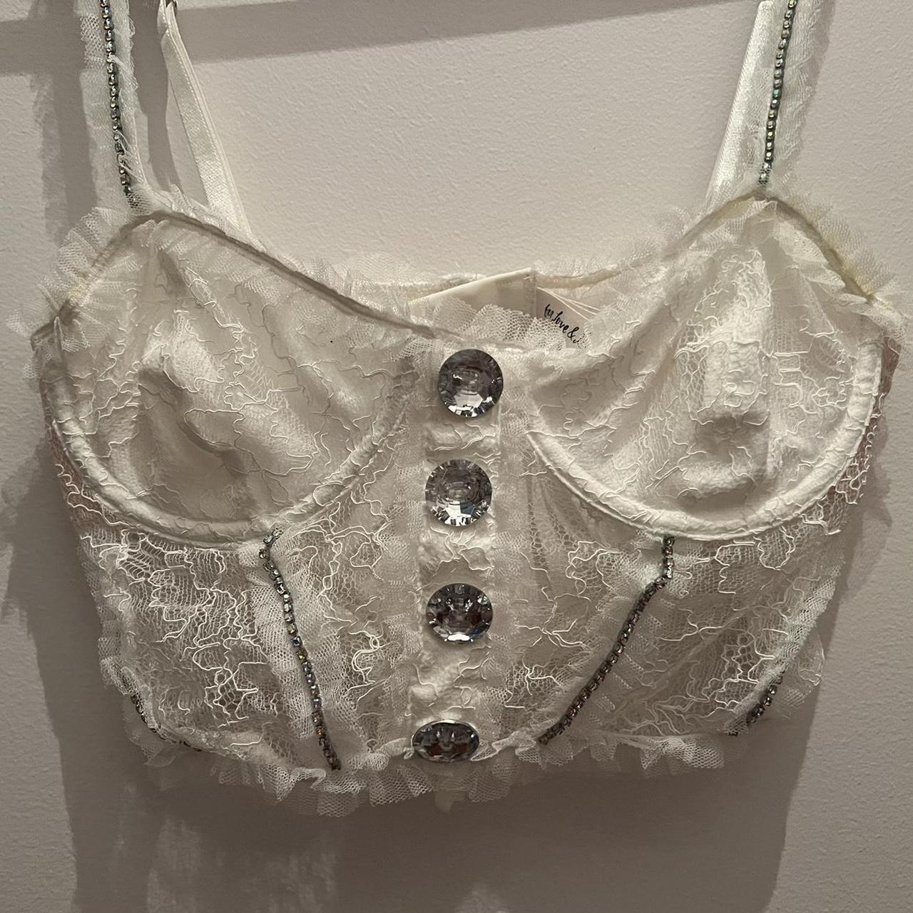 For Love and Lemons Stardust Lace Bustier ,... - Depop