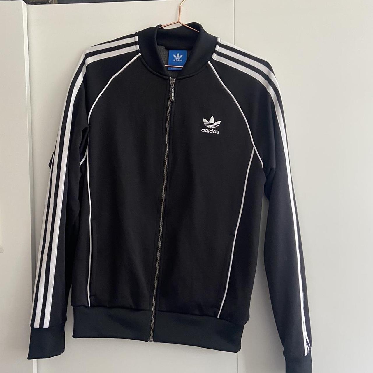 Adidas Women's Black and White Jacket | Depop