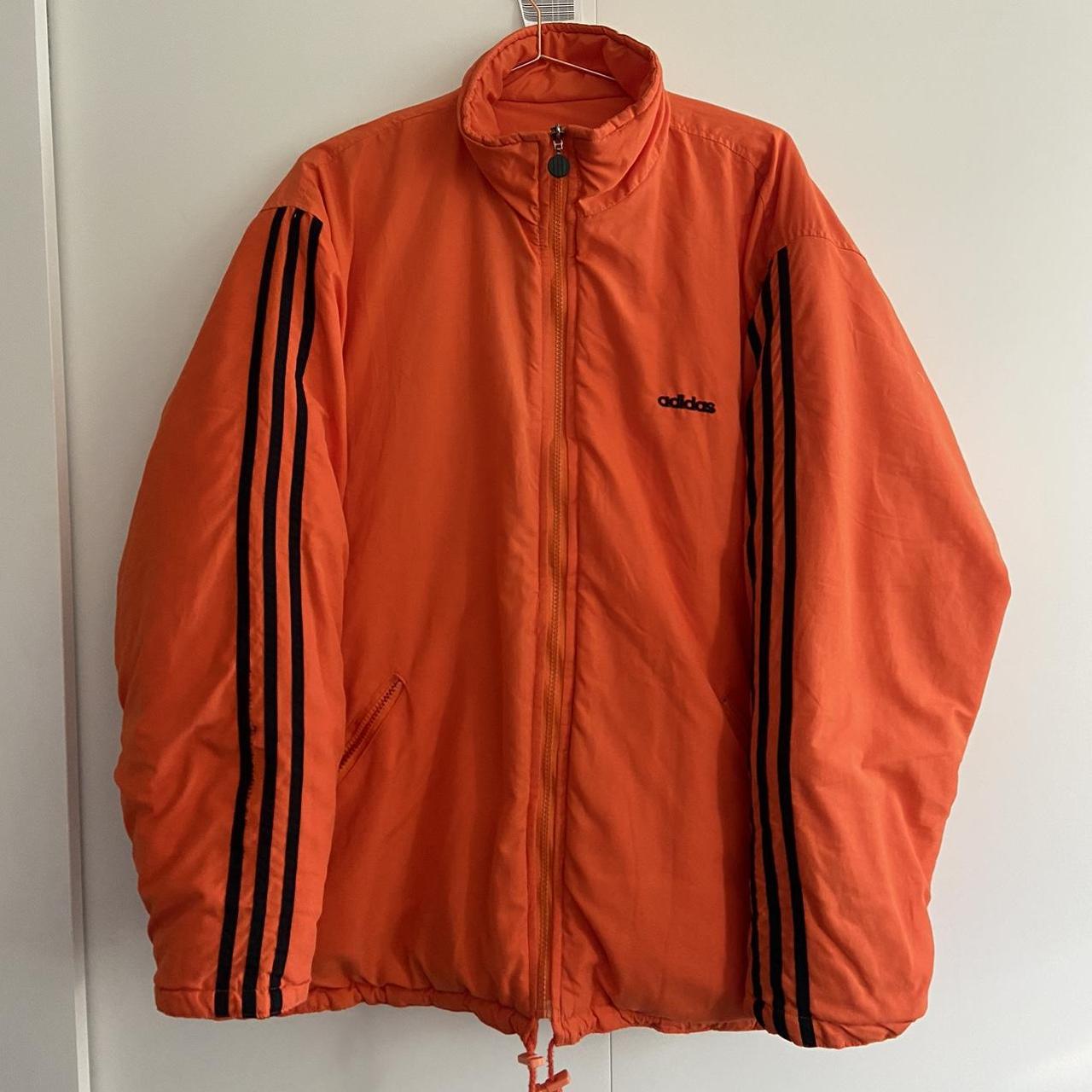 Adidas Men's Orange and Black Coat | Depop