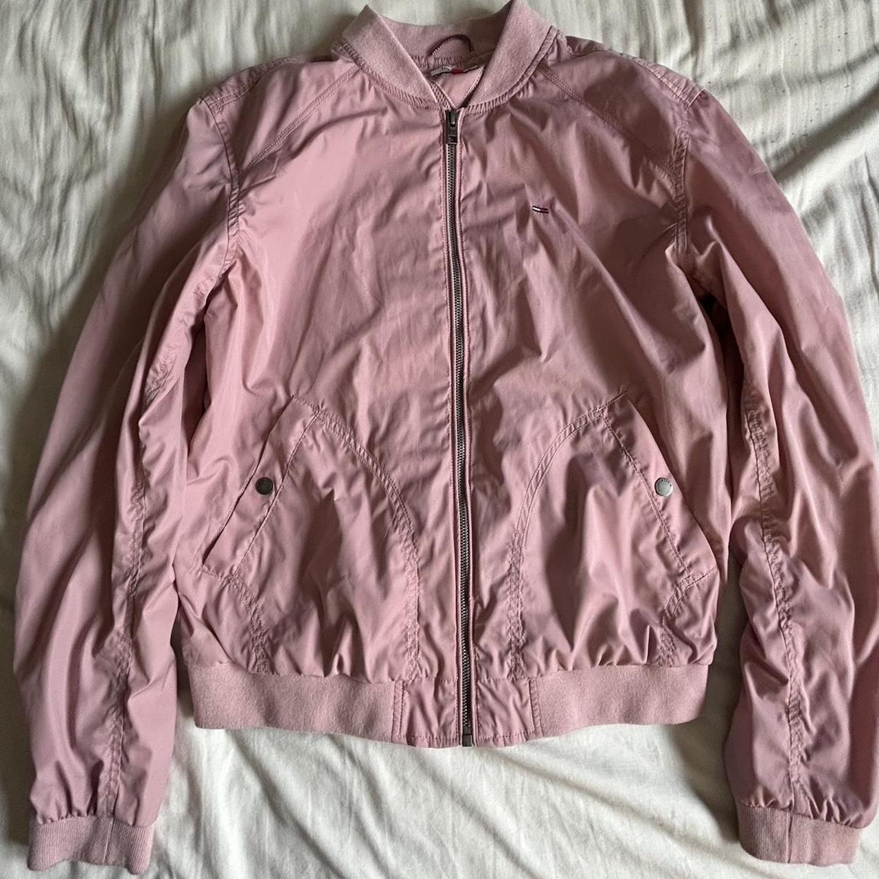 Tommy Hilfiger pink bomber jacket tommy... Depop