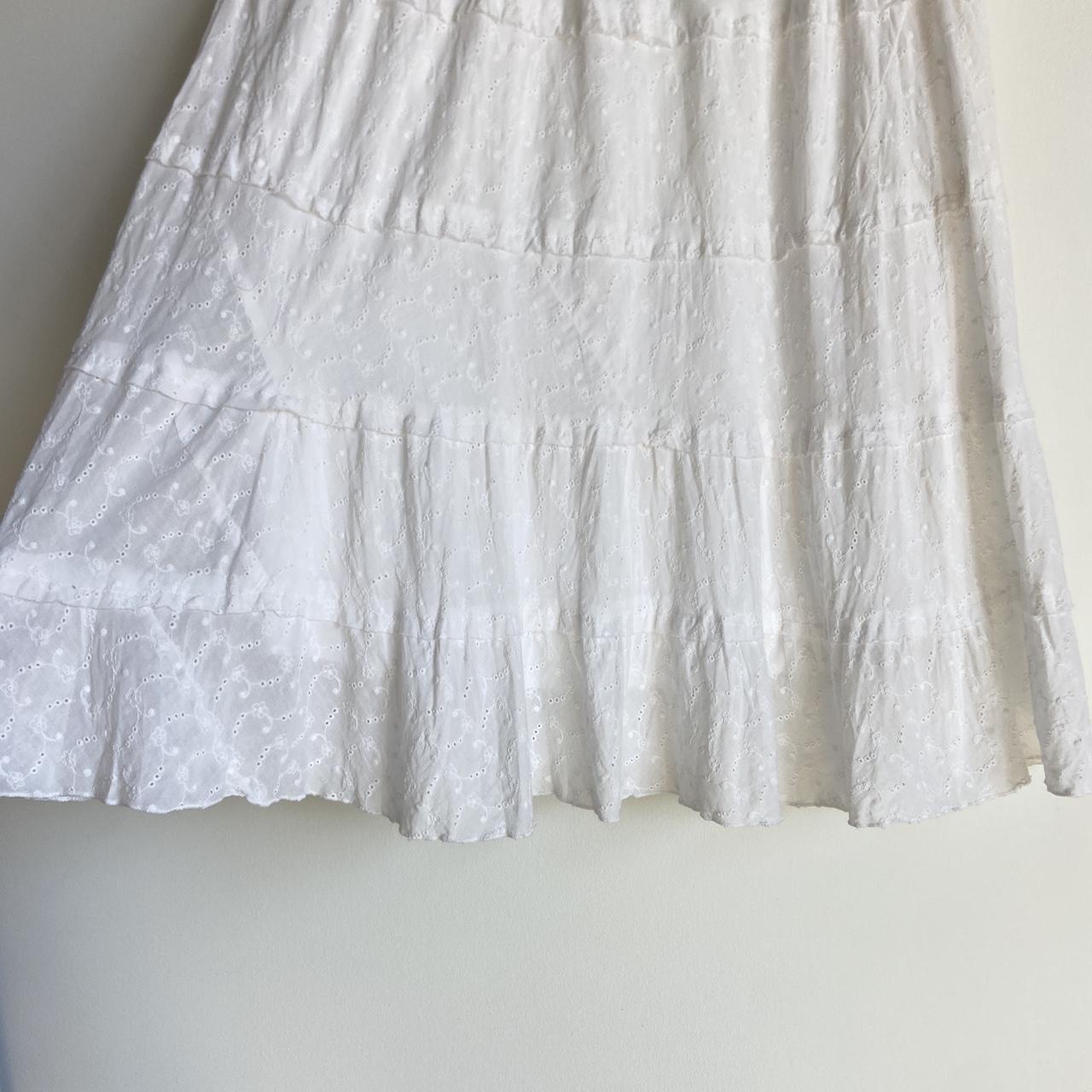 Preloved Women's Midi Skirt - White - L – White C… - image 3