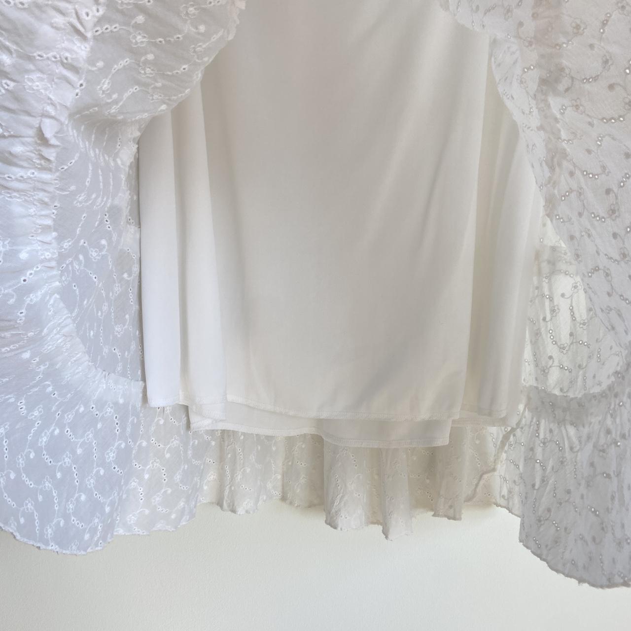 Preloved Women's Midi Skirt - White - L – White C… - image 5