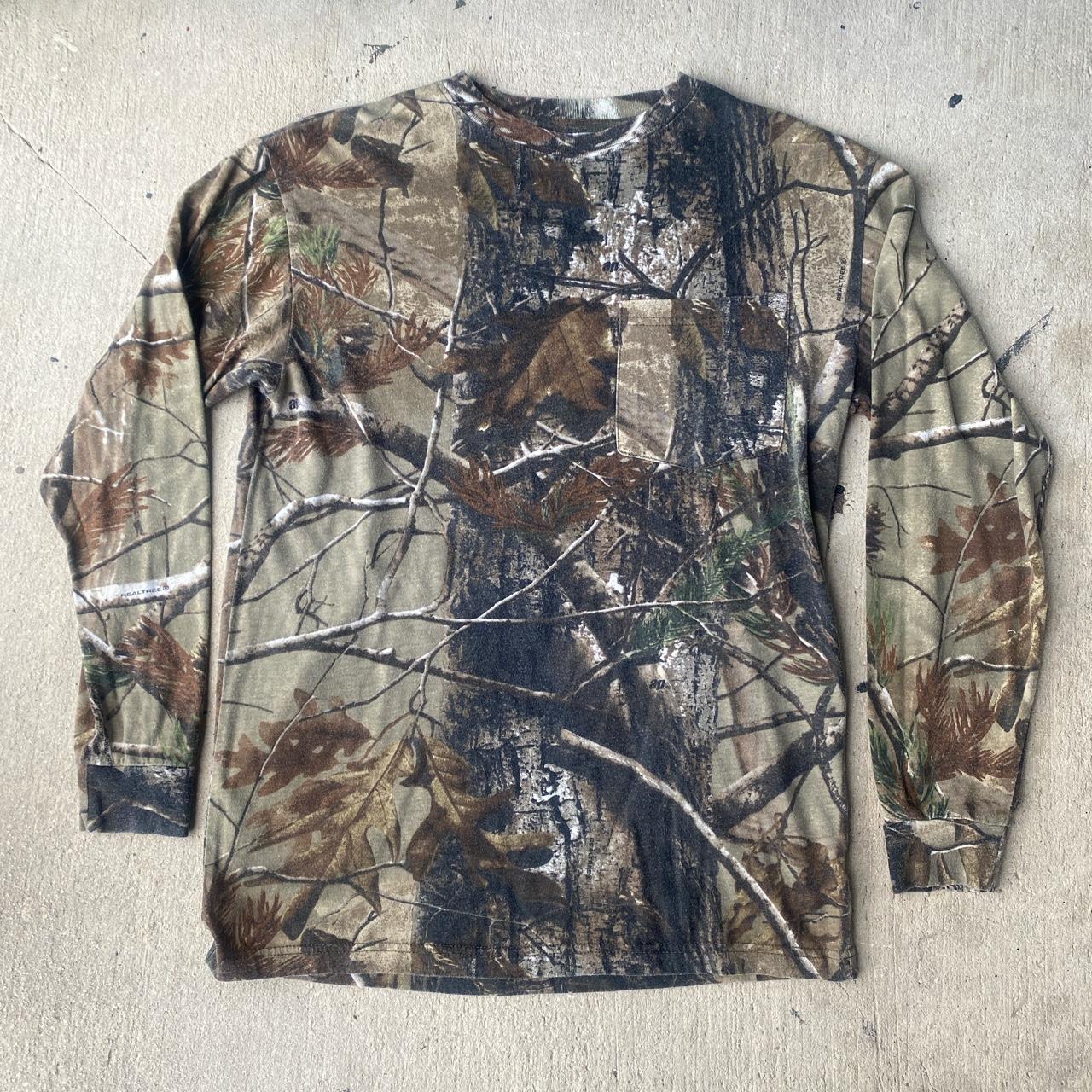 Real tree long sleeve camo pocket thsirt Shirt if... - Depop