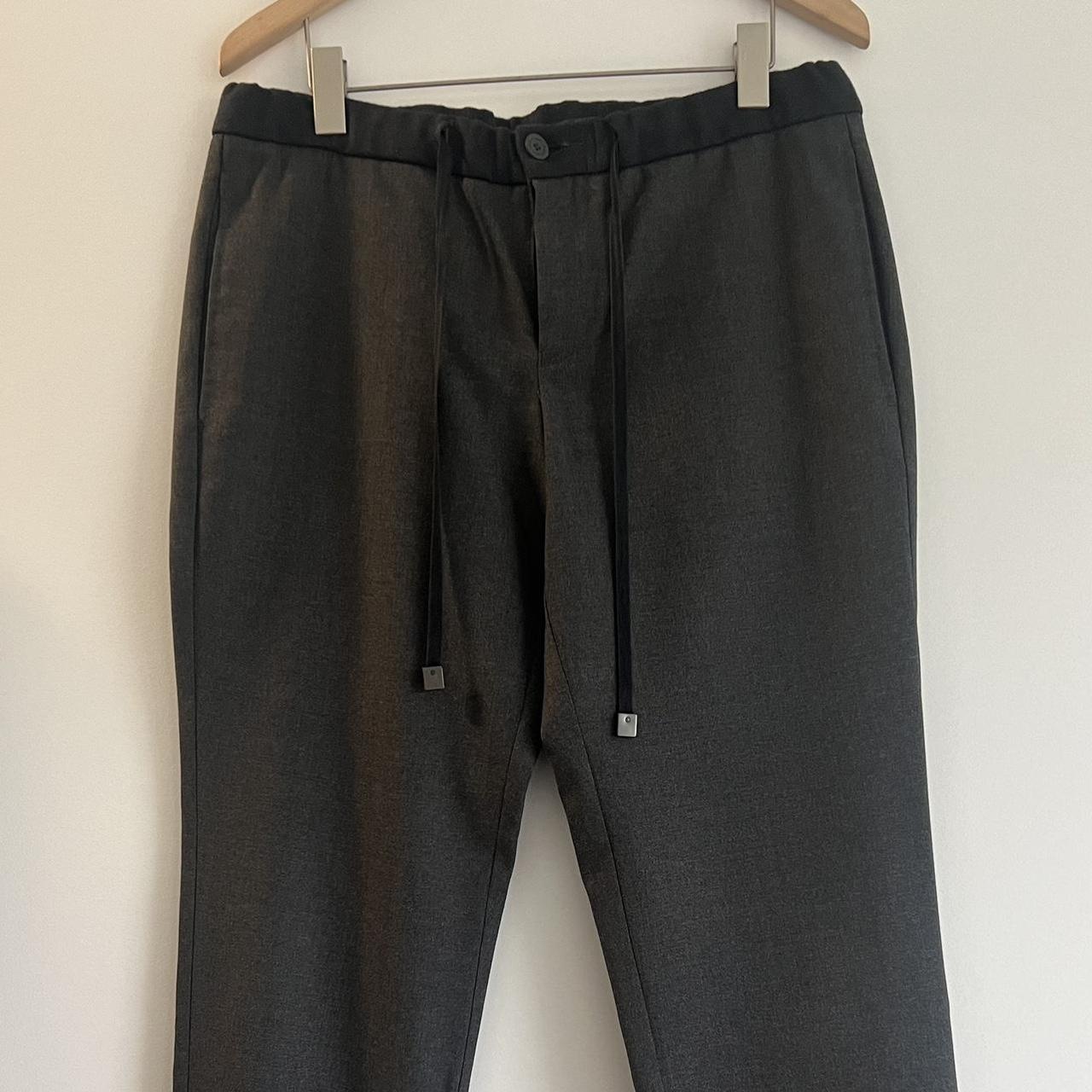 【archive】EMPORIO ARMANI gray slacks 90s VINTAGE 90s RARE Emporio Armani Men's Gray Pants With Black