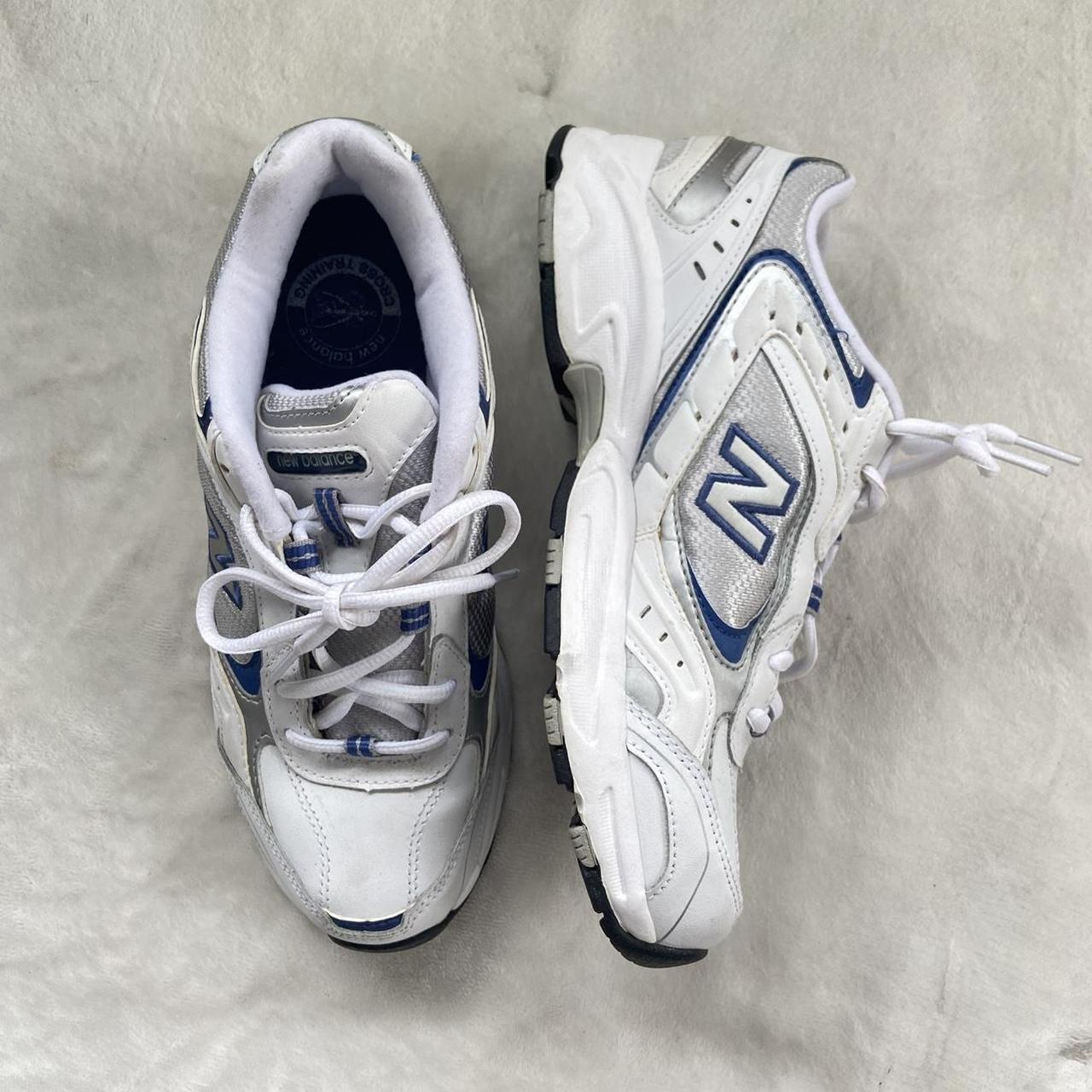 new balance 452s ☆ white and blue detailing size... - Depop