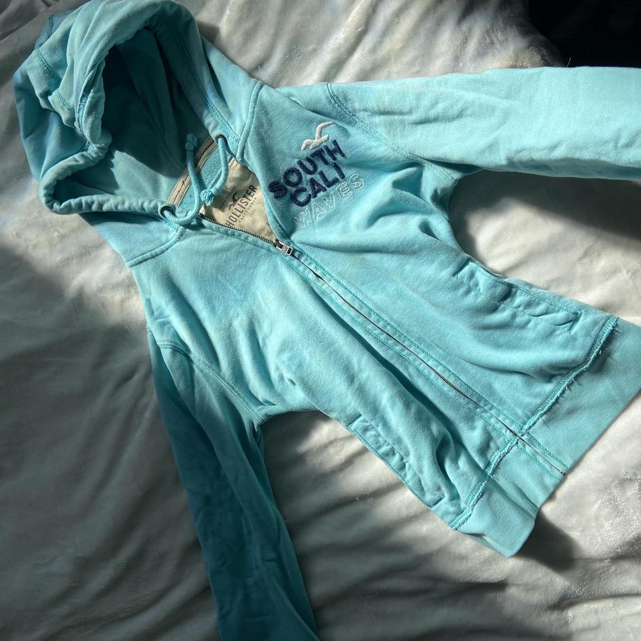 Orange County Hollister zip up blue jacket - Depop