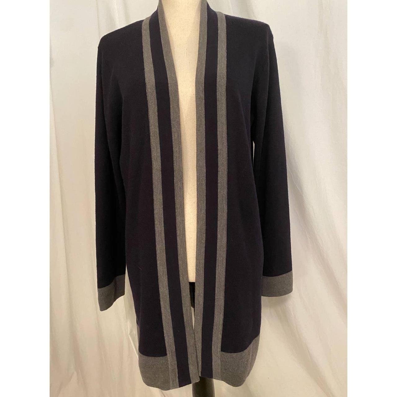Talbots Women's Blue and Grey Cardigan Depop