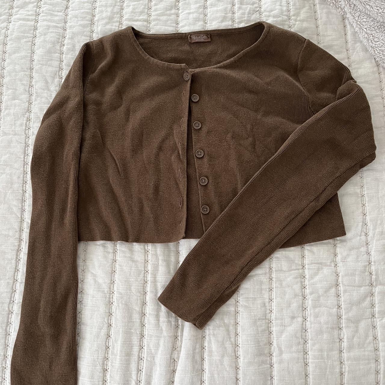 Brandy Melville brown cardigan Size one size Depop