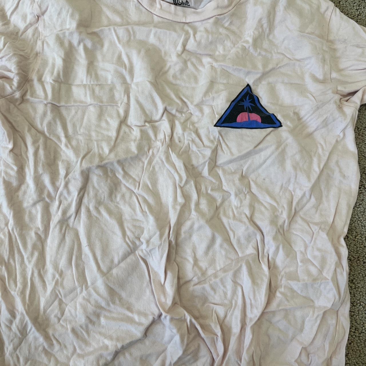 Billabong Men's Pink and Navy Shirt Depop