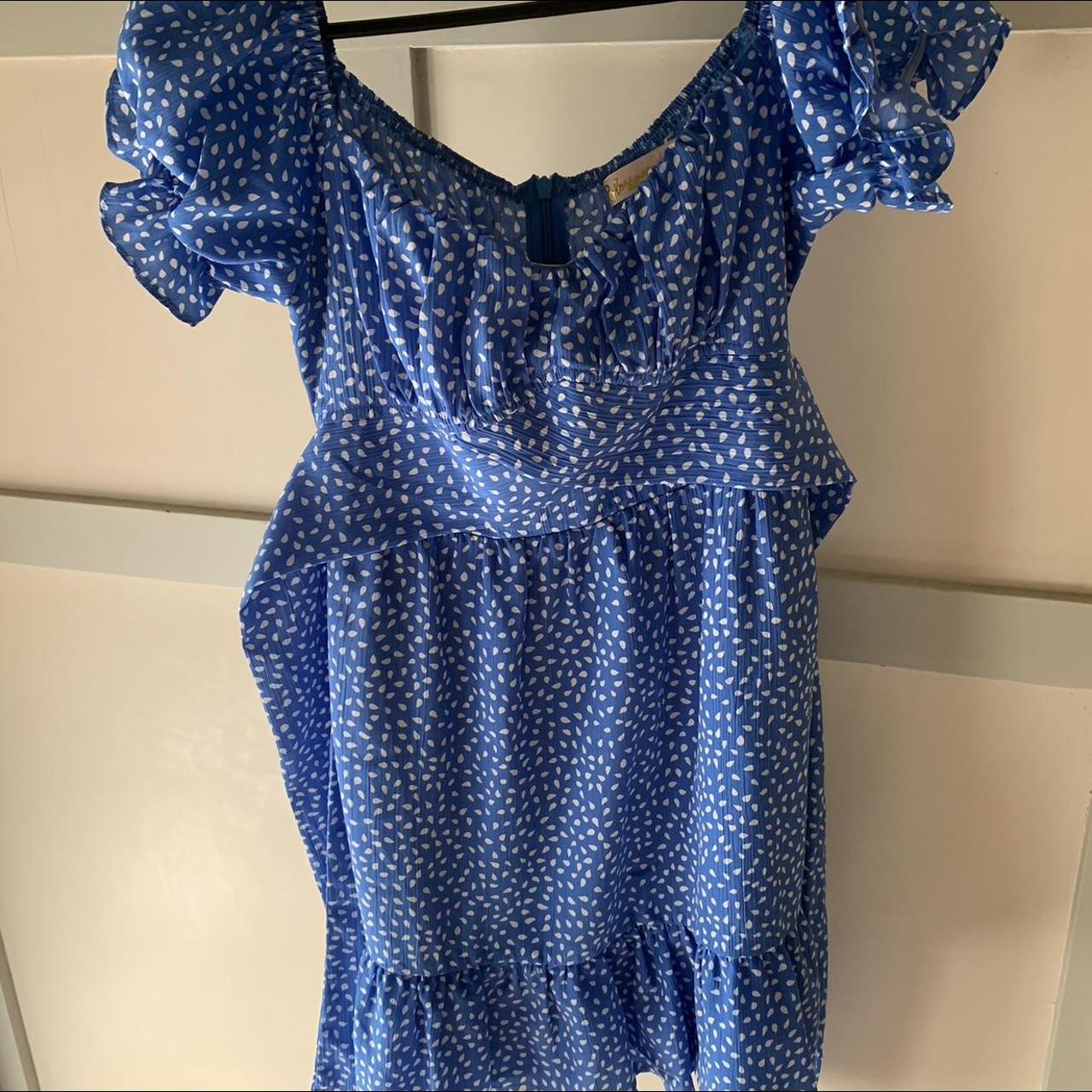 Paper Kites Blossom Womens Mini Frill Dress (Blue)... Depop