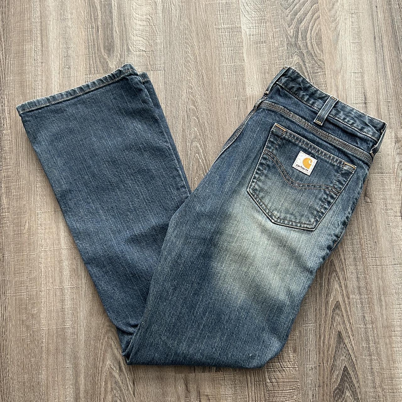 Women's Boot Cut Carhartt Jeans Size - 10x30 9/10... - Depop