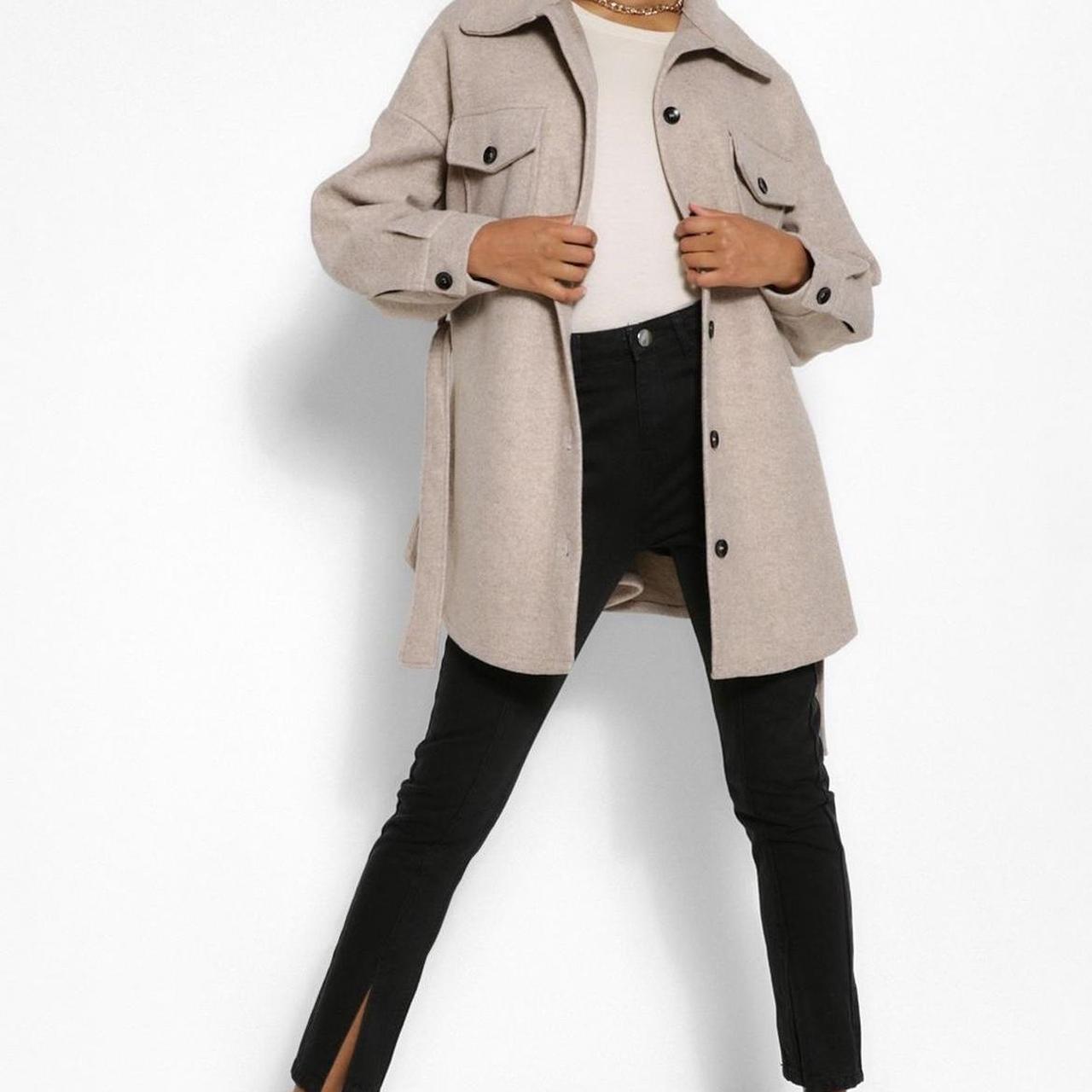 TALL WOOL BELTED SHACKET COAT, #shacket