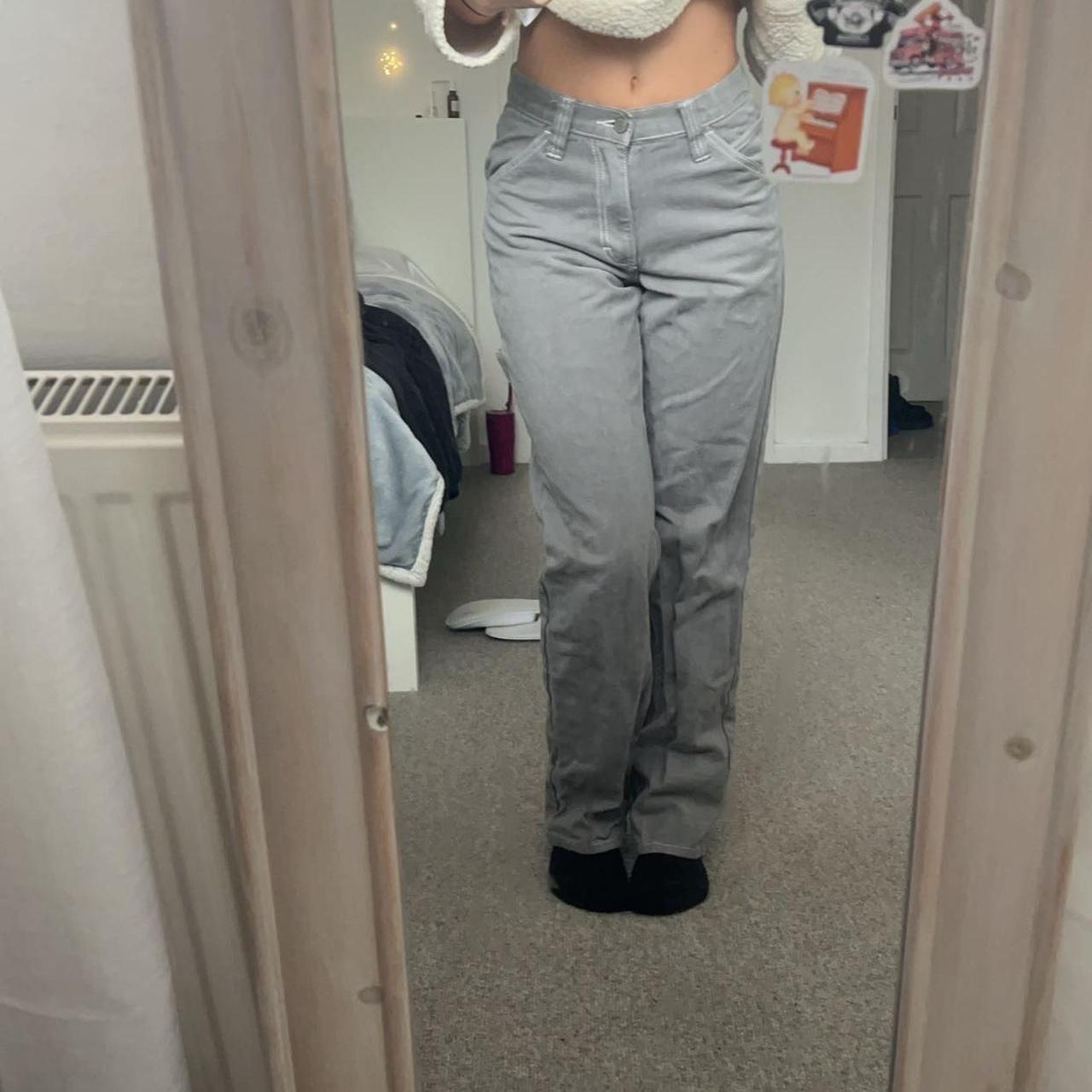 brandy melville grey jeans. fit really nice and... Depop