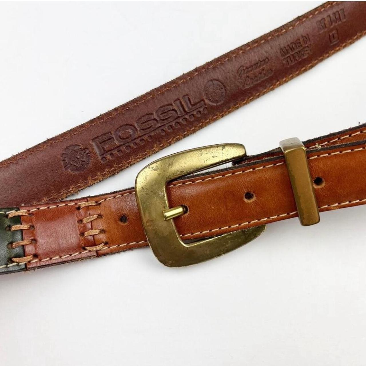 Fossil Women's Belt - Brown/Multi – Fossil Stitch… - image 2