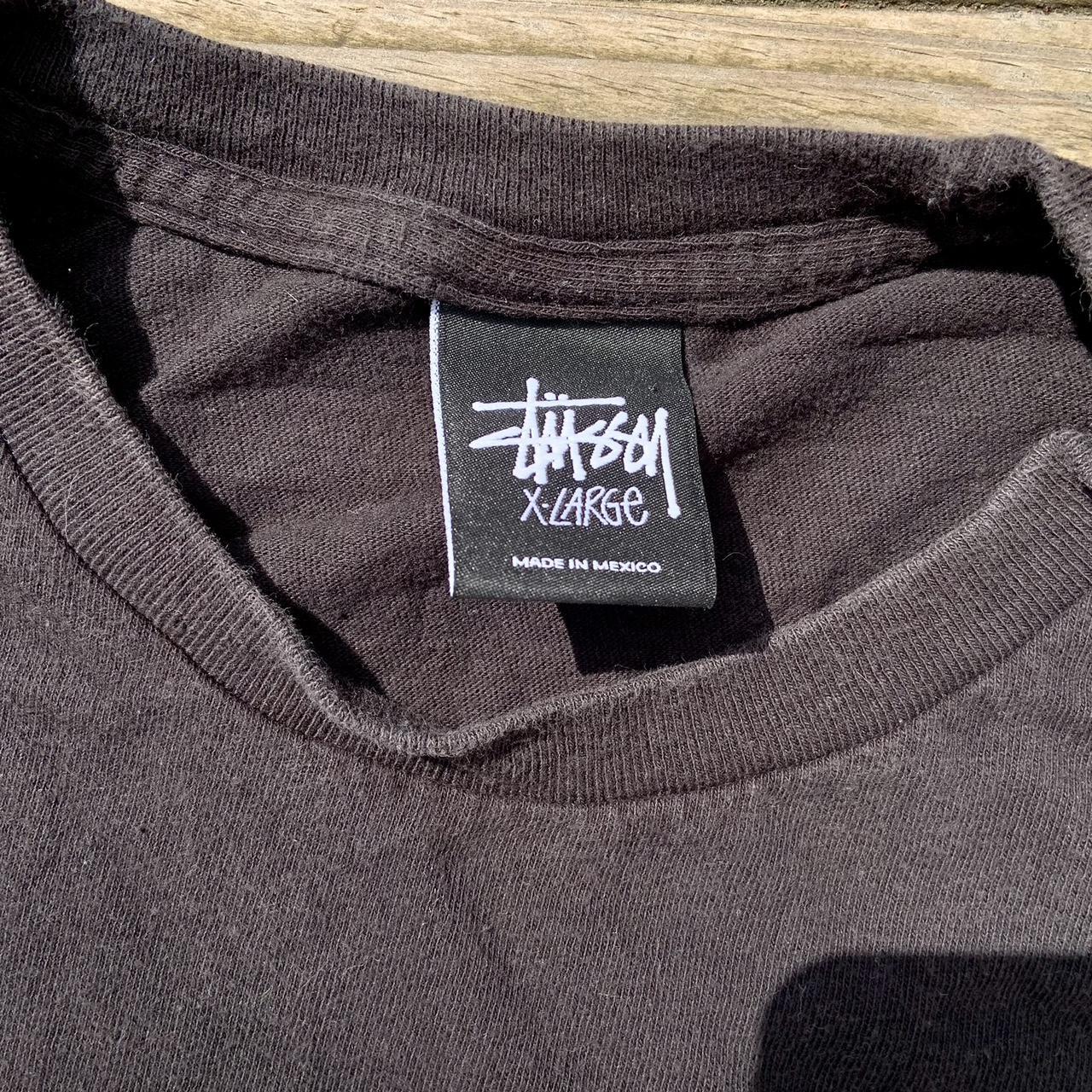 Stüssy Men's Black and Red T-shirt | Depop