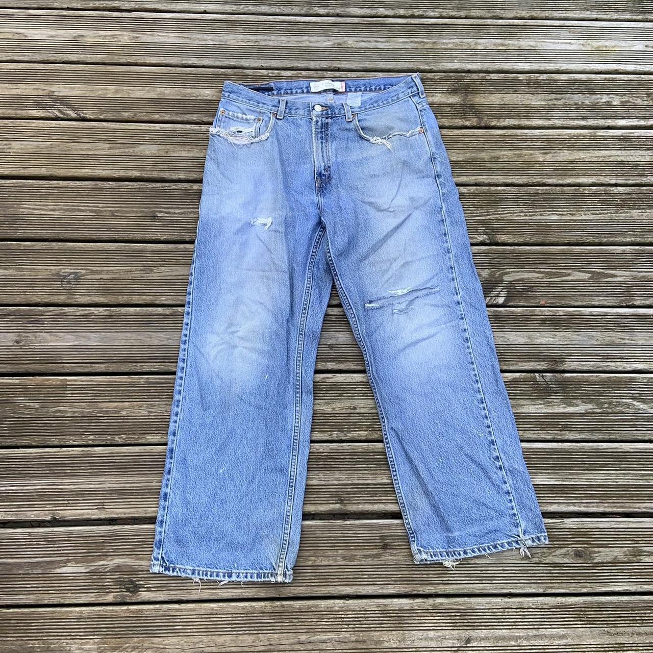 Levi’s Baggy Distressed Heavy Denim with Drawstring... - Depop