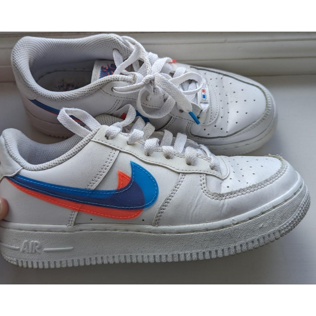 Nike air force 1 trainers 3d double tick size UK