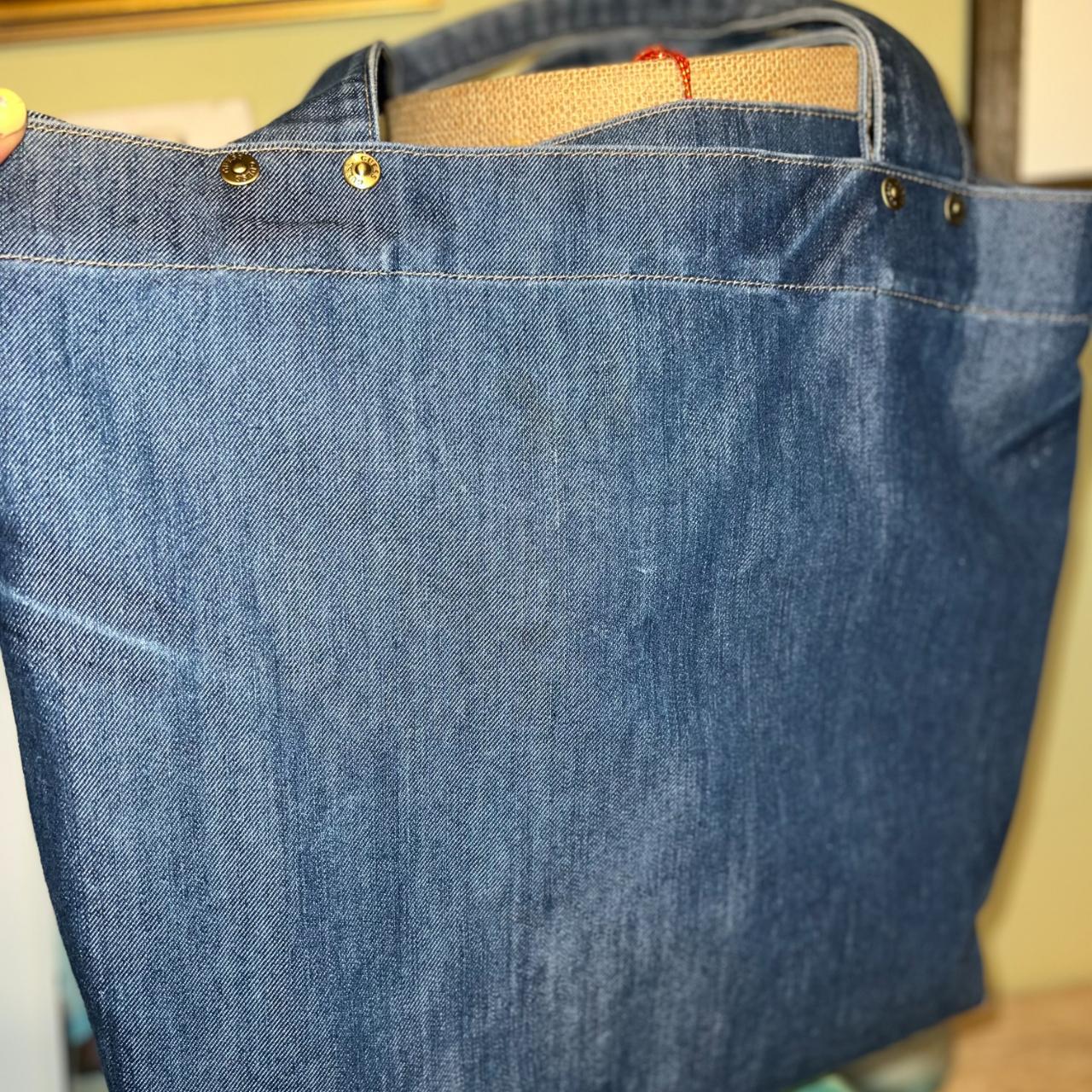 Vintage 1980s denim guess tote bag used condition - Depop
