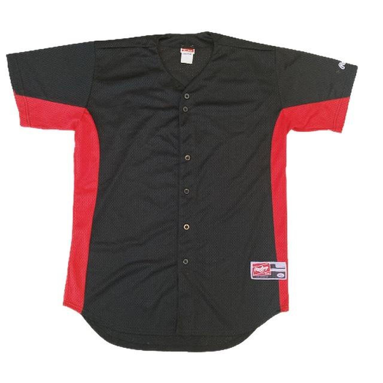 Vintage baseball jersey in black with contrasting - Depop