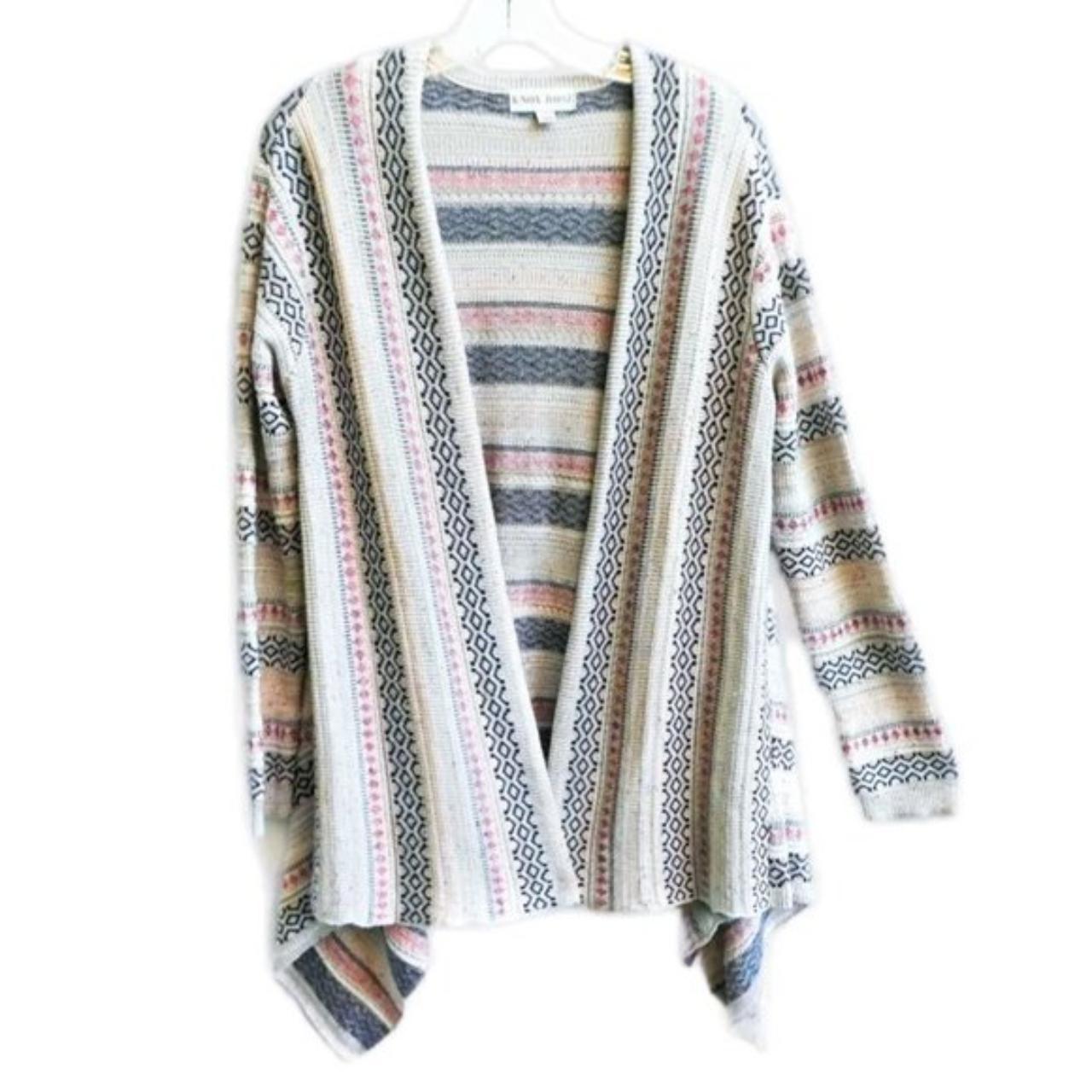 Knox Rose Boho Cardigan Sweater Knit Open Front... - Depop