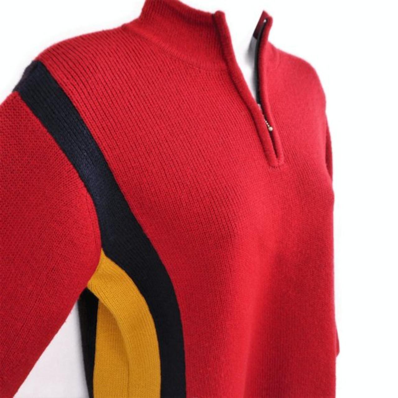 Abercrombie & Fitch Wool Quarter Zip Sweater Red... Depop