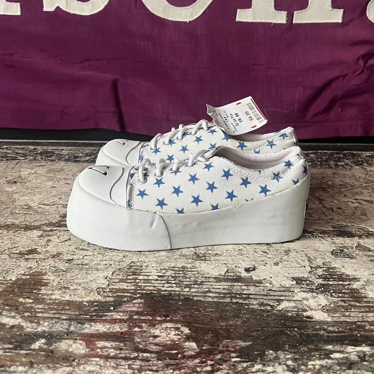 Volatile Women's White and Blue Trainers | Depop