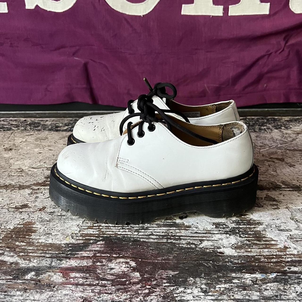 Dr. Martens 1461 lows in white with the fat... - Depop