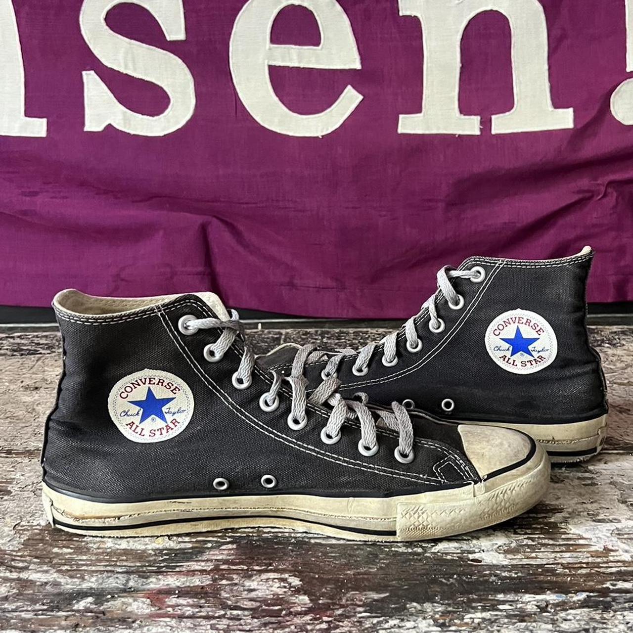 Vintage 1980s Made in USA converse in black. Perfect... - Depop