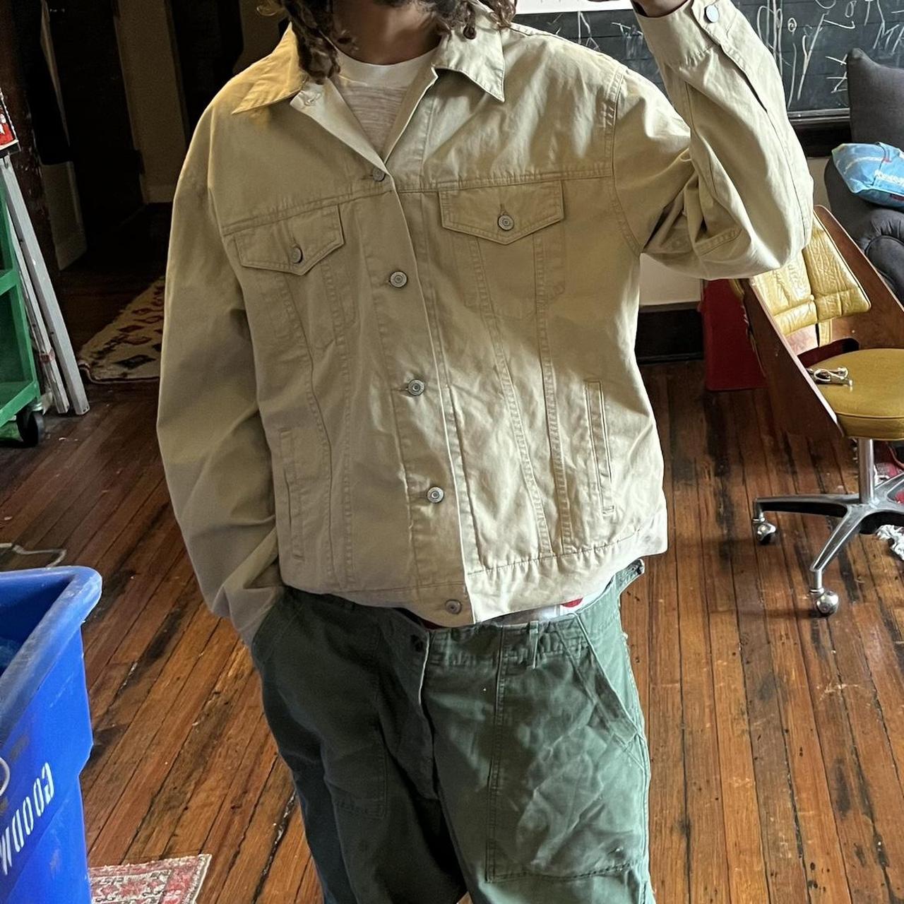 Vintage Gap Khaki workwear trucker jacket. From June... Depop