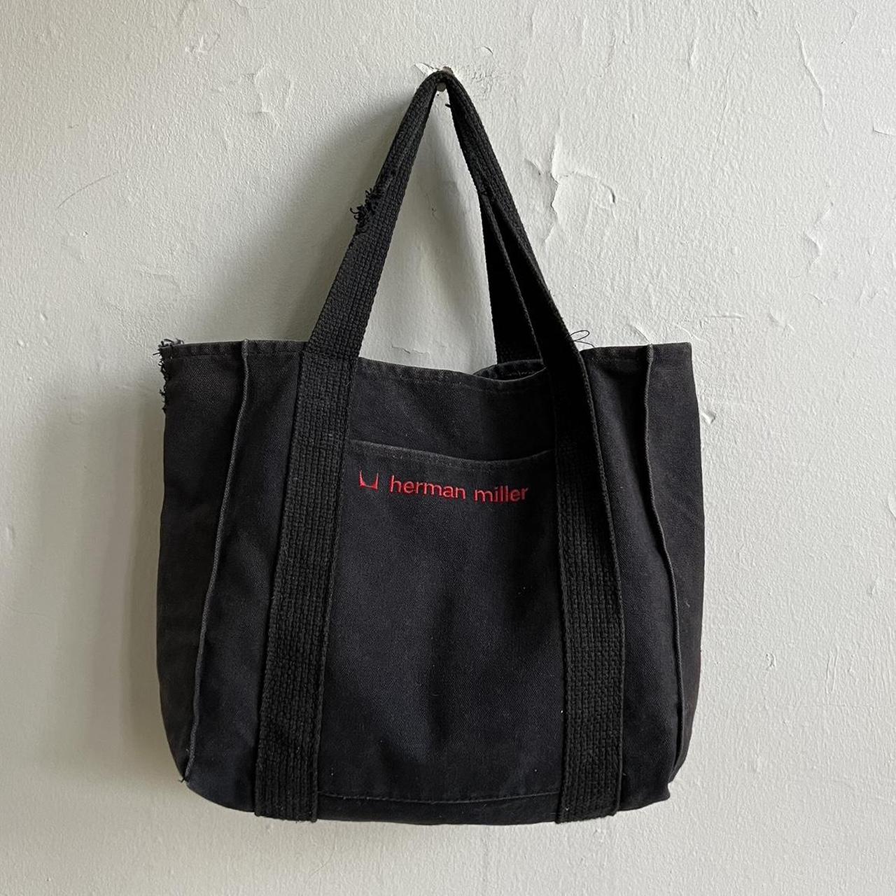 Huge black canvas tote bag weekender purse from - Depop