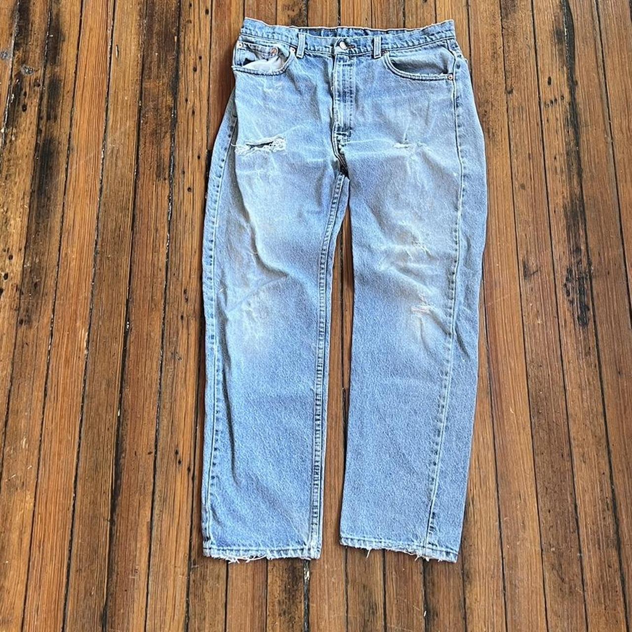 Super distressed pair of 90s Levi's... - Depop