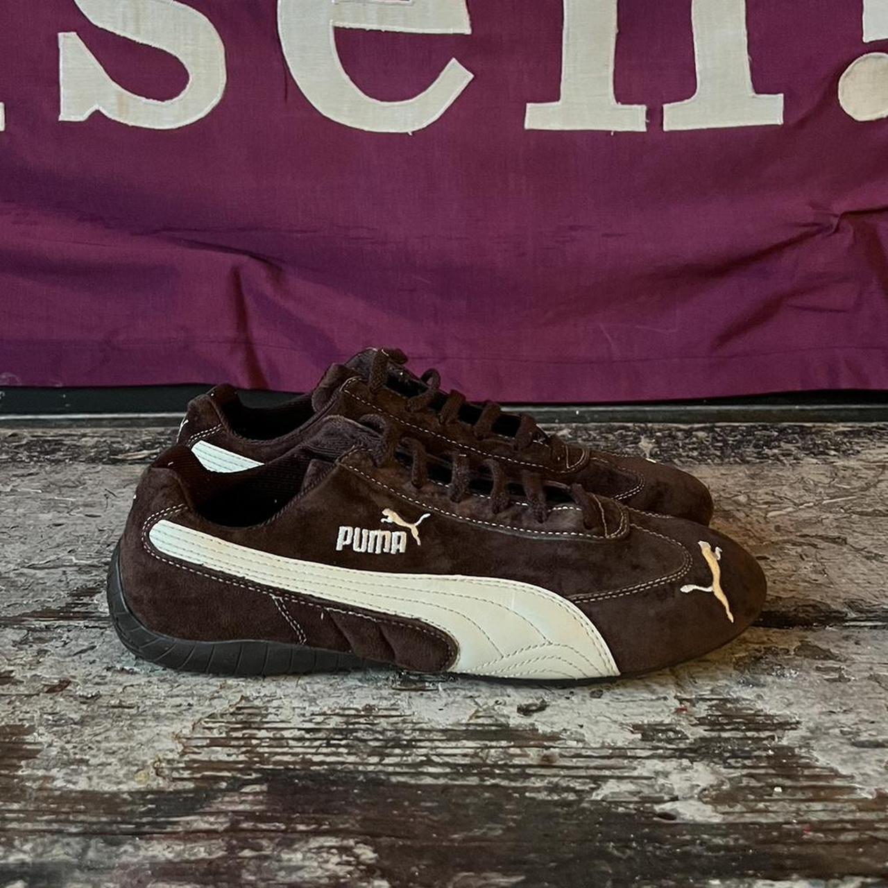 Gorgeous brown suede Y2K Puma speedsters. No visible... - Depop