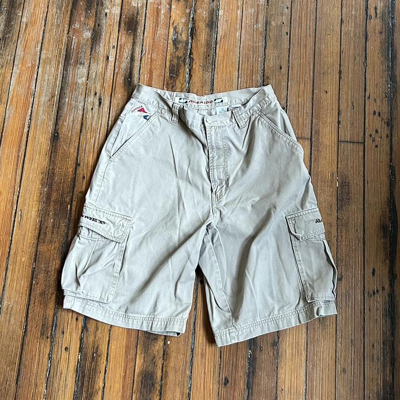 Great 2000s Baggy Avirex Cargo shorts. 32, long... - Depop