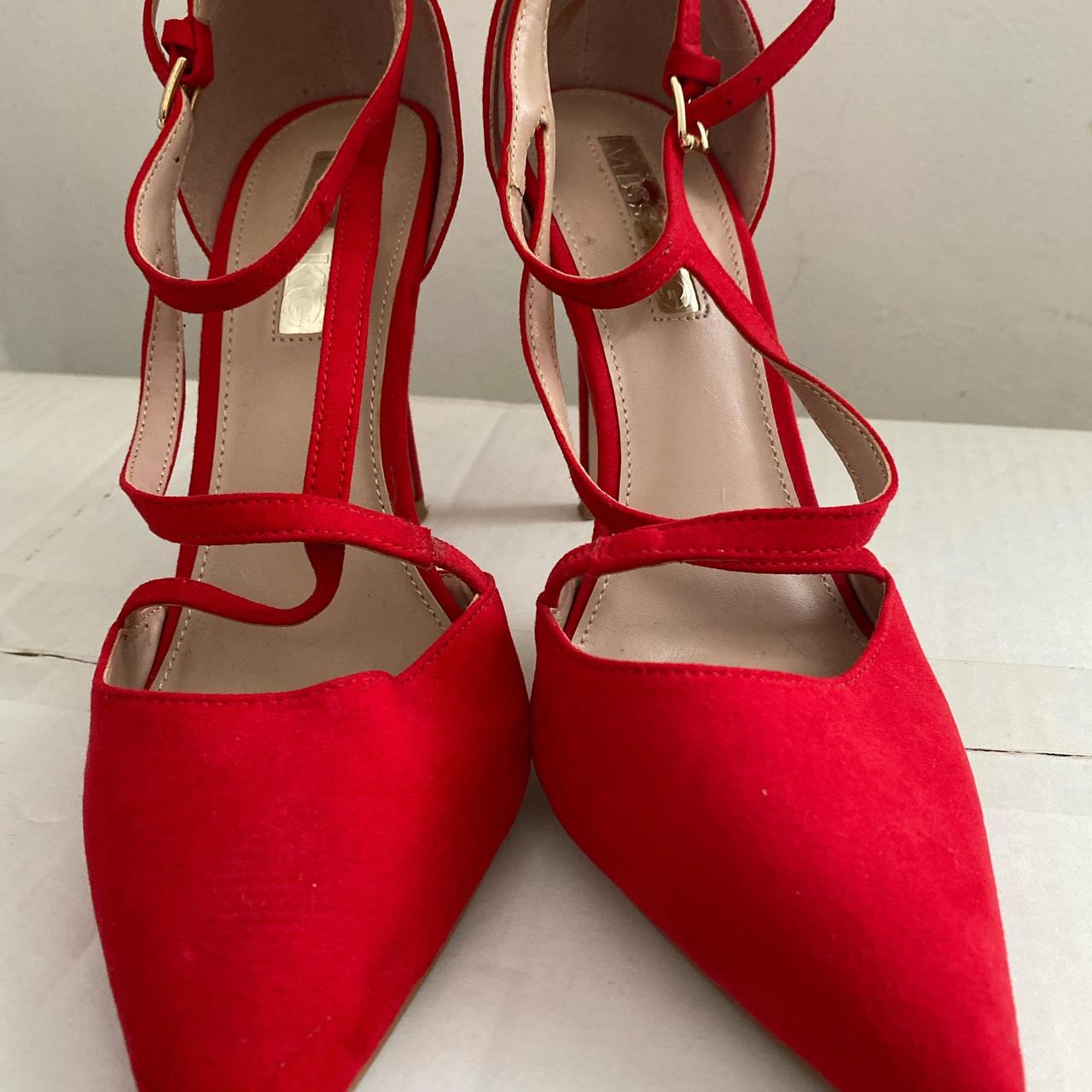 Red miss Kurt Geiger heels. Few marks as seen in... - Depop