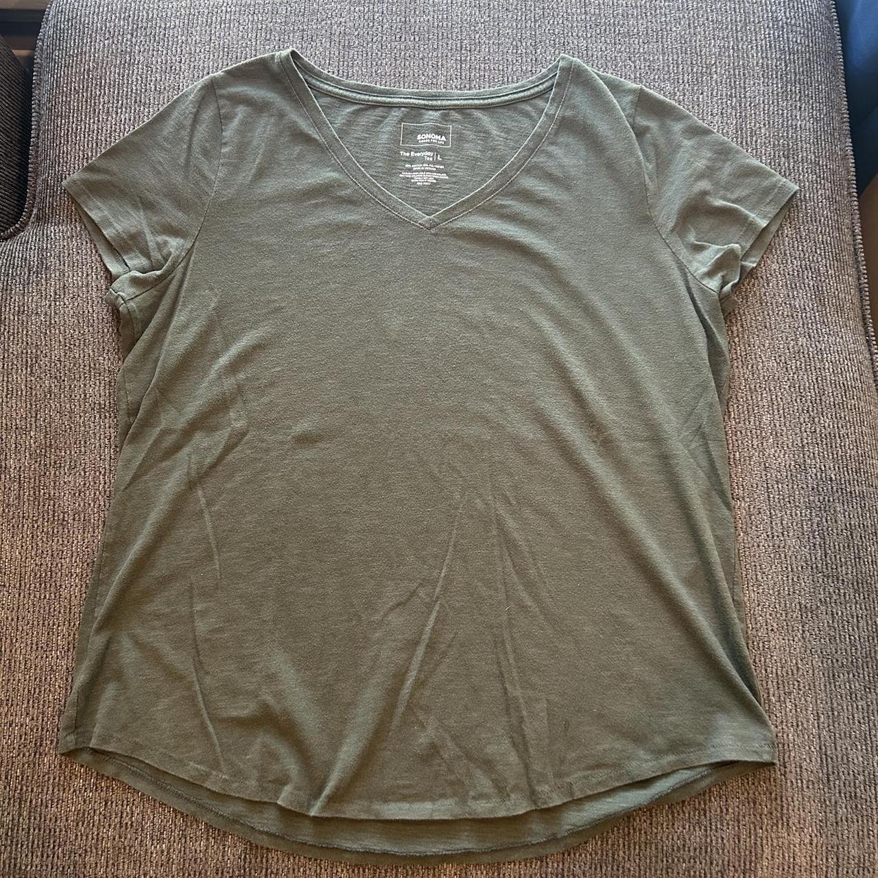 Green Sonoma V-Neck Shirt, Basic forest green