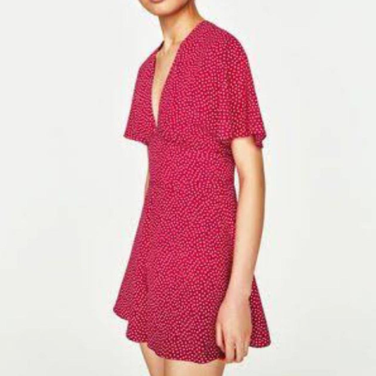 ZARA pink white polka dot
