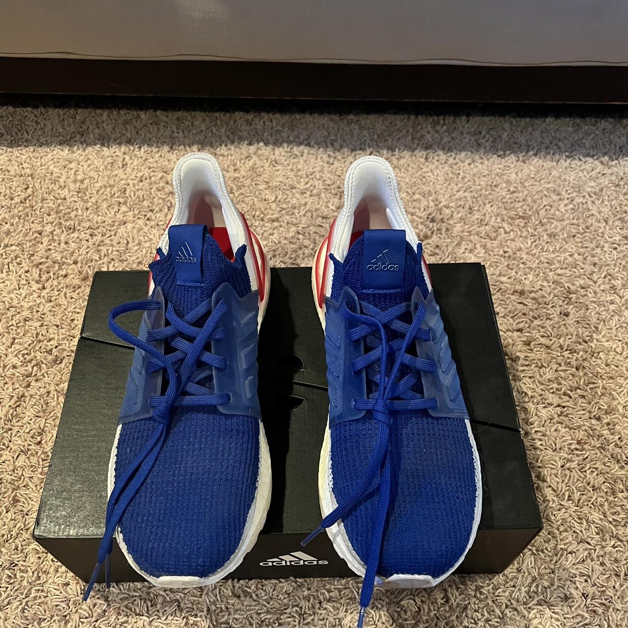 Adidas ultraboost 19 white and blue best sale