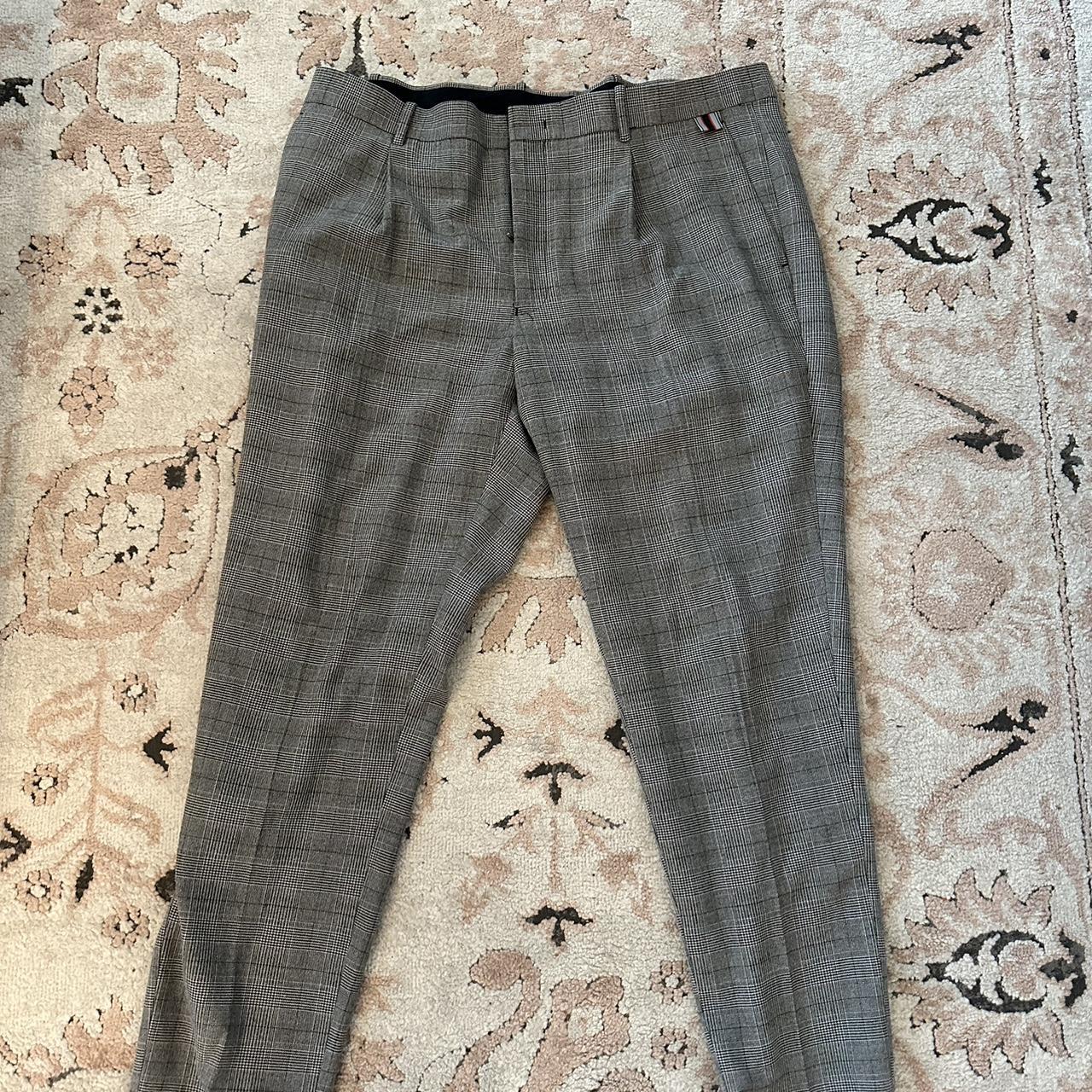 Grey checkered best sale suit pants