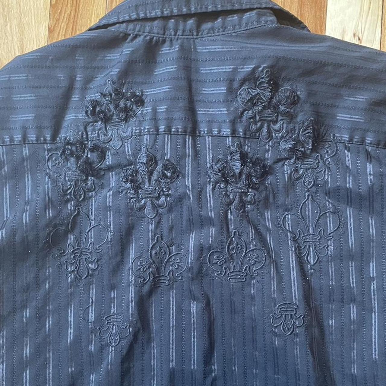 Mens Y2K Dress Shirt Size:XXL (Crhome hearts styled... - Depop