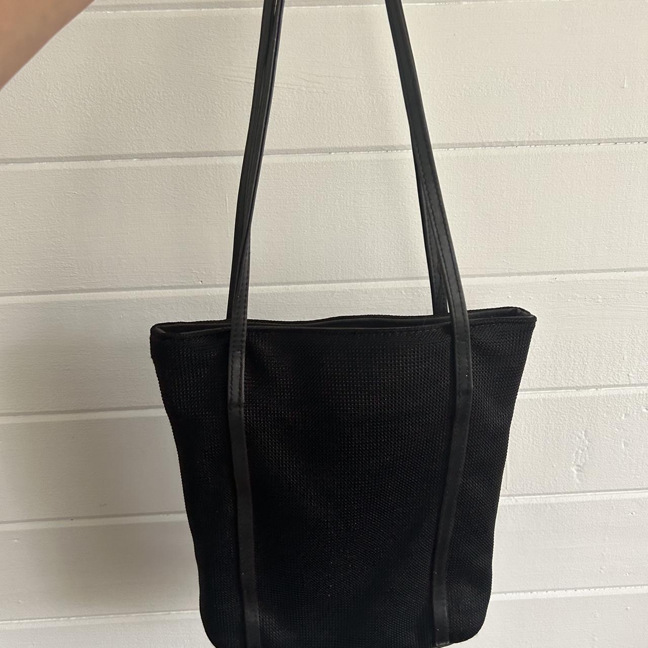 Y2K black mesh tote bag Excellent condition - Depop