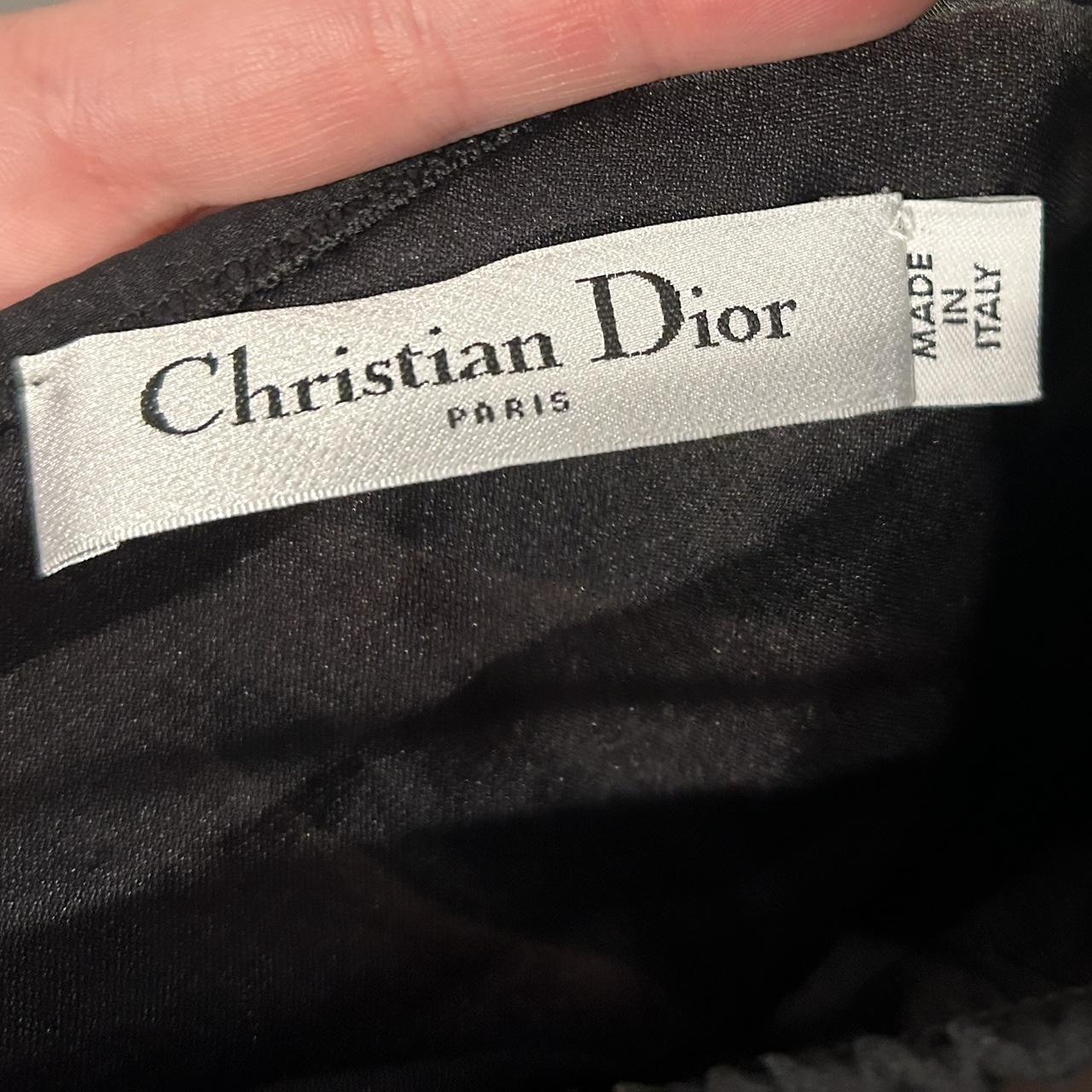 Vintage Black Christian Dior Midi Length Slip Skirt... - Depop