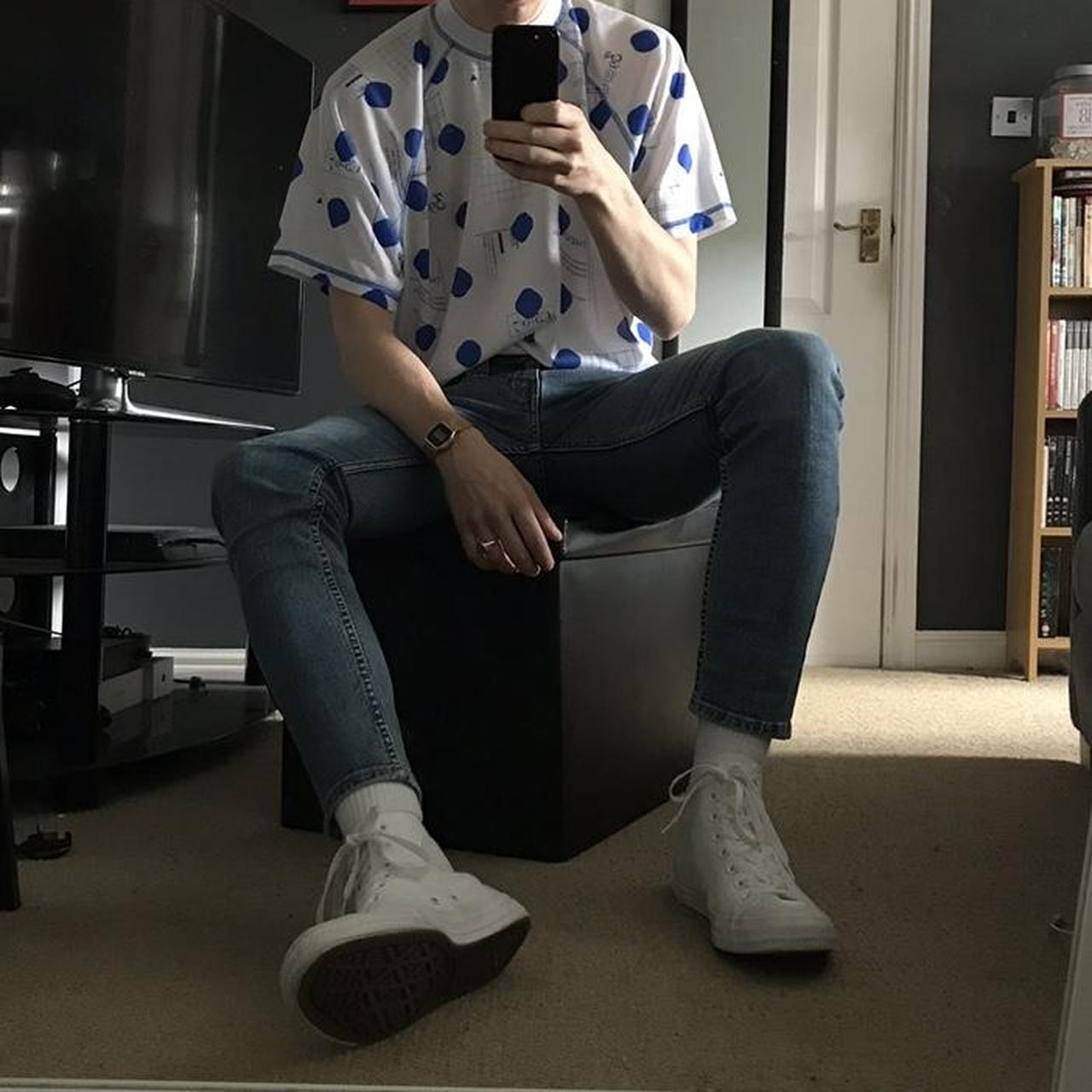 ASOS Men's White and Blue T-shirt | Depop