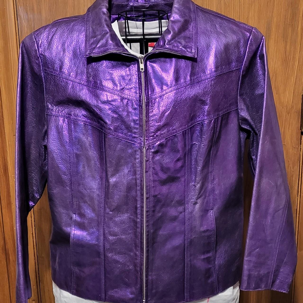 Super Rare Iridescent popular Purple Pink Wilson Leather Jacket Maxima Deadstock Large