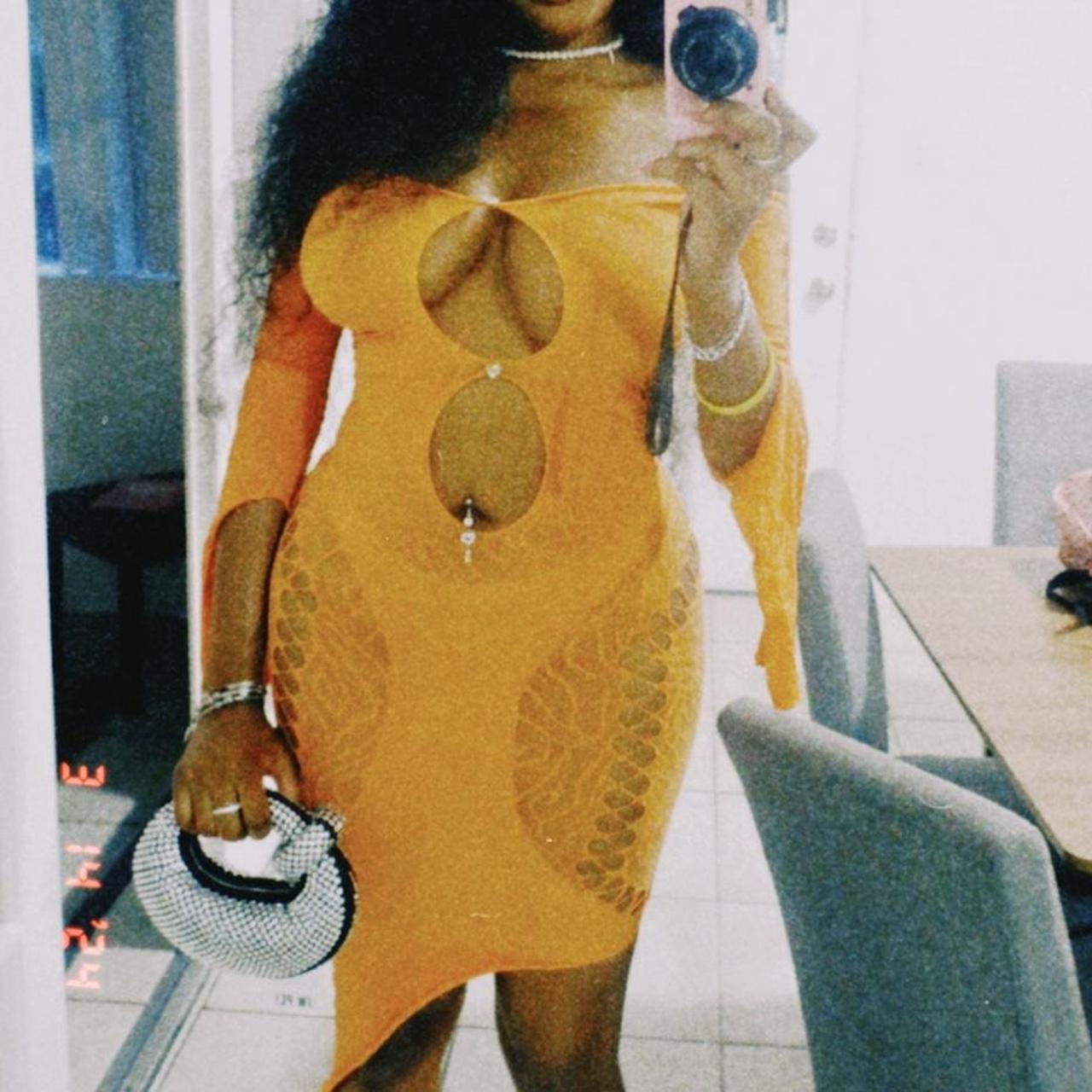 poster girl Charlotte dress in Orange worn once for | Depop
