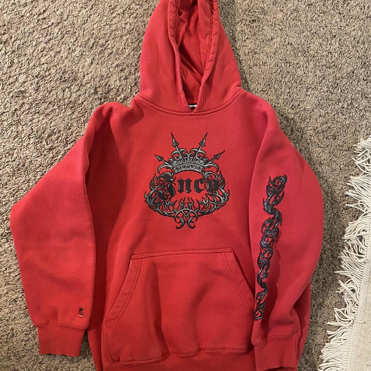 JNCO Men's Red Hoodie | Depop