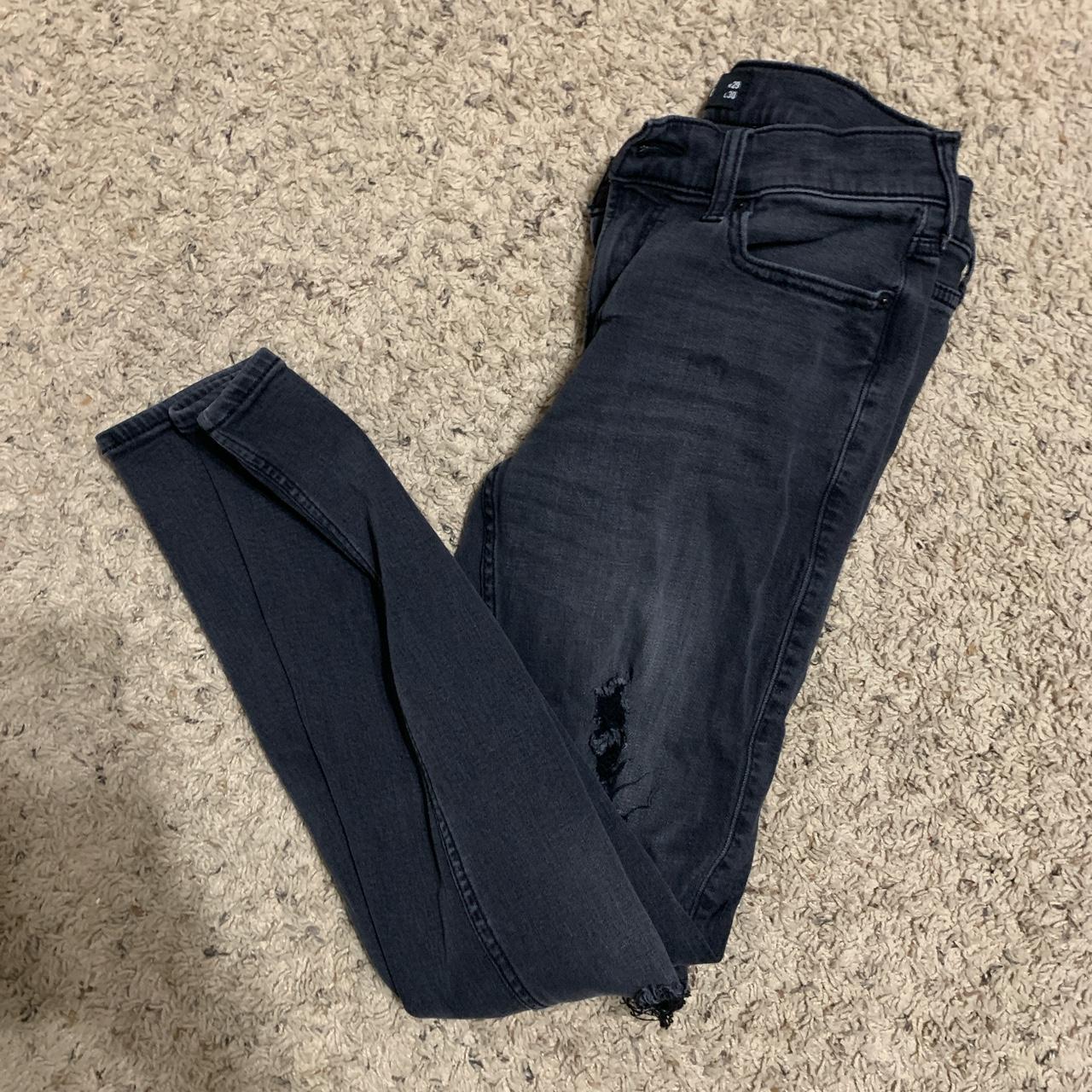 Hollister Black Ripped Jeans: tagged 29’ waist, 30’... - Depop