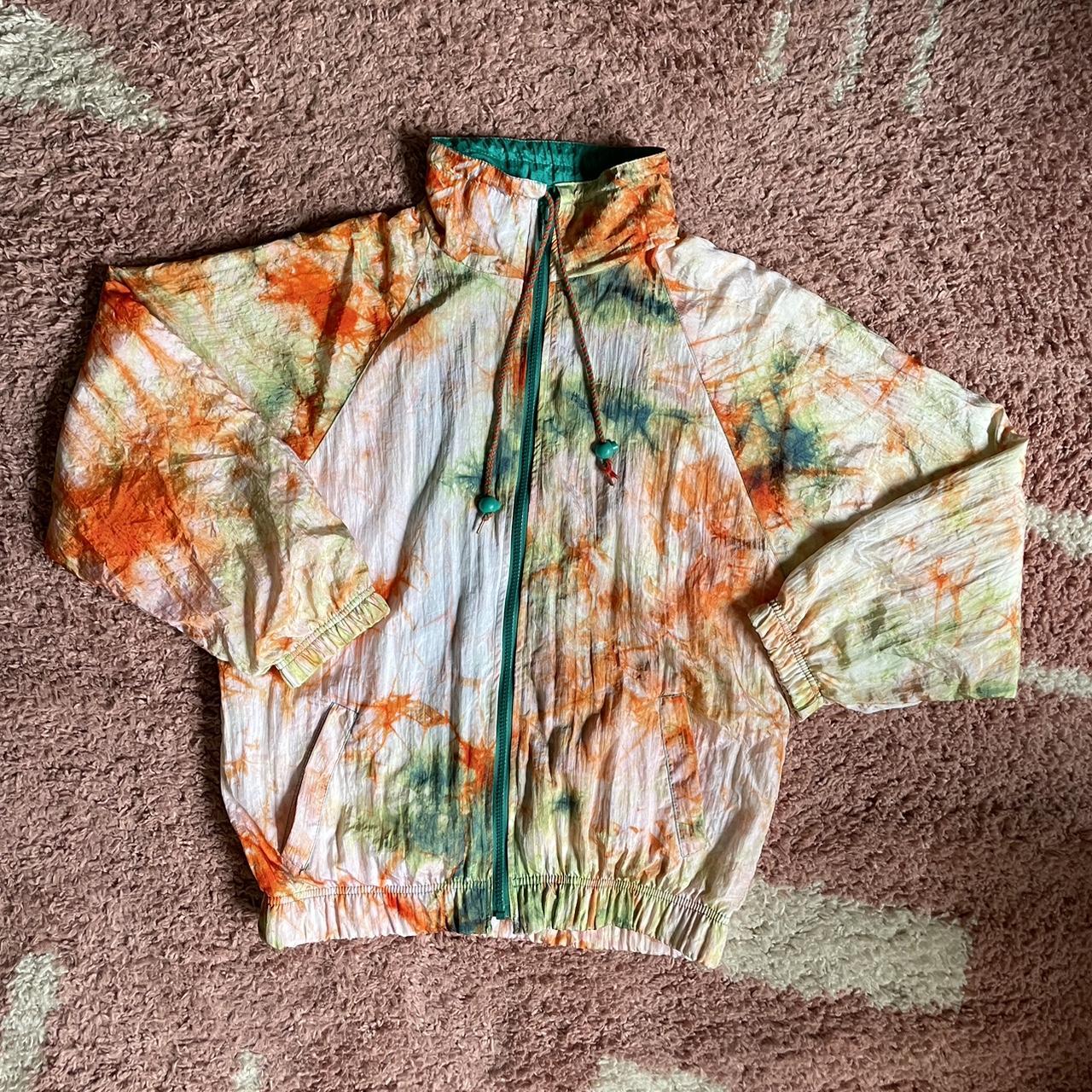 American Vintage Women's Orange and Green Jacket Depop