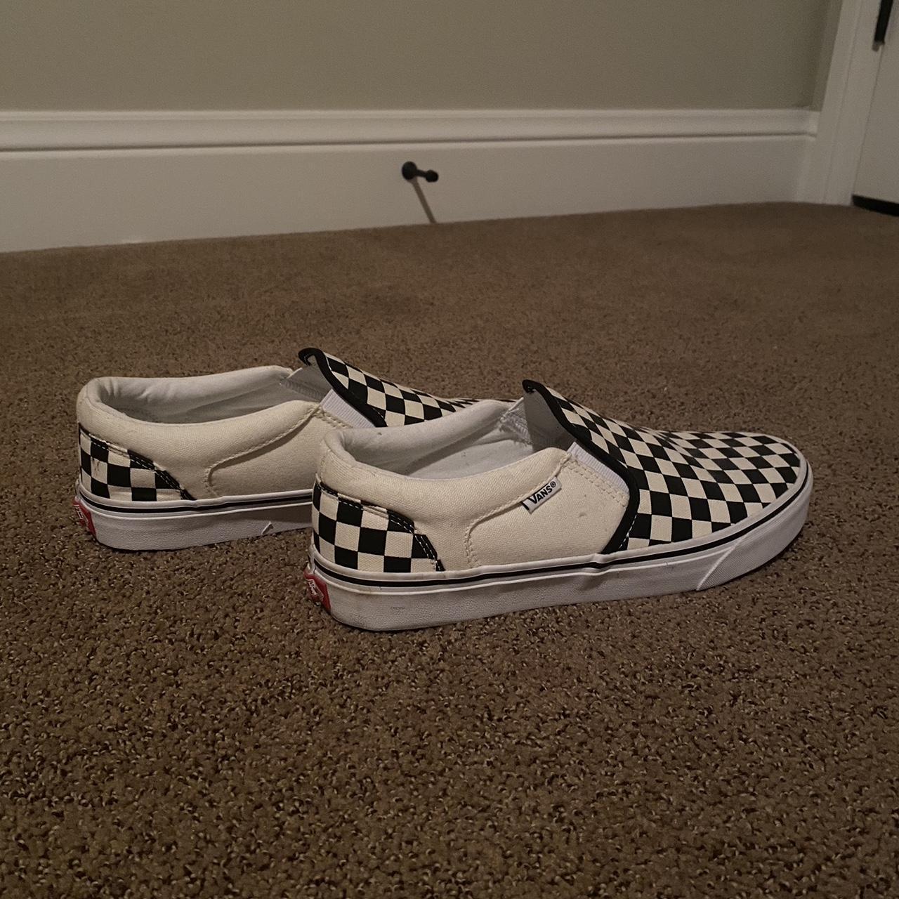 Black and white checkered vans. Brand new never