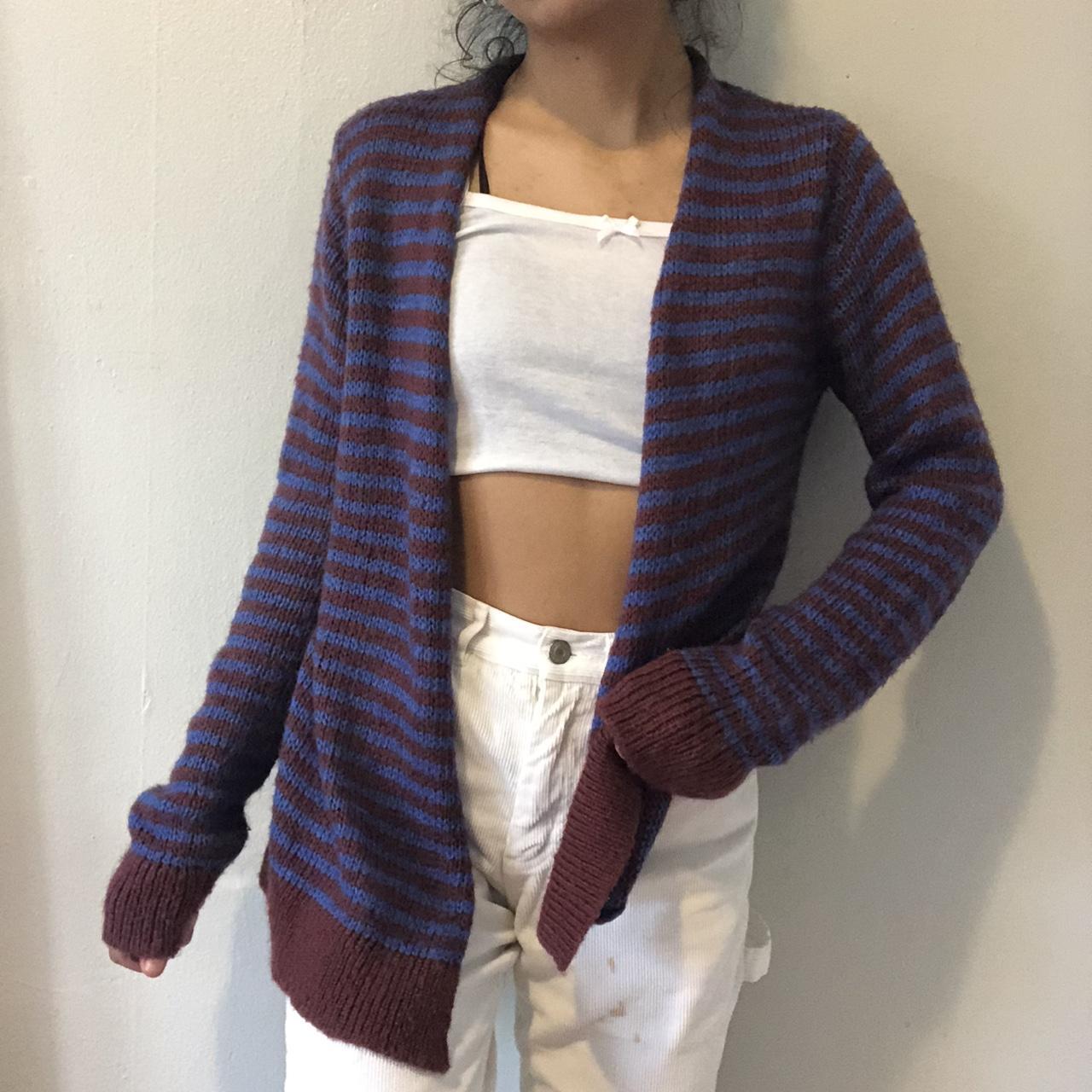 Super cute burgundy and dark purple cardigan. It’s a... - Depop