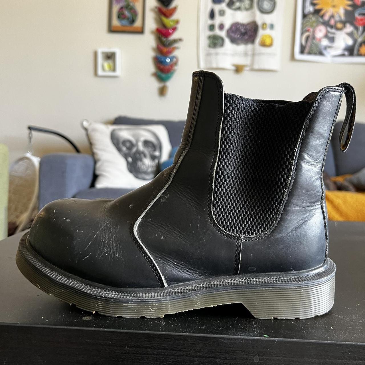 💌dr. martens steel toe chelsea boot with bounce... - Depop